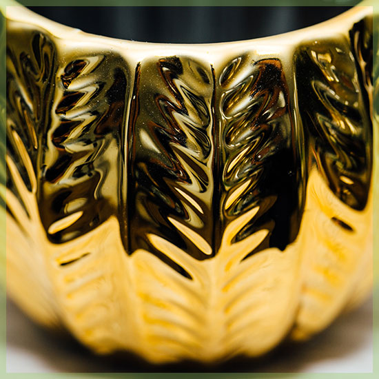 Retro Gold dekorativen Dëppe Planzpot 6cm