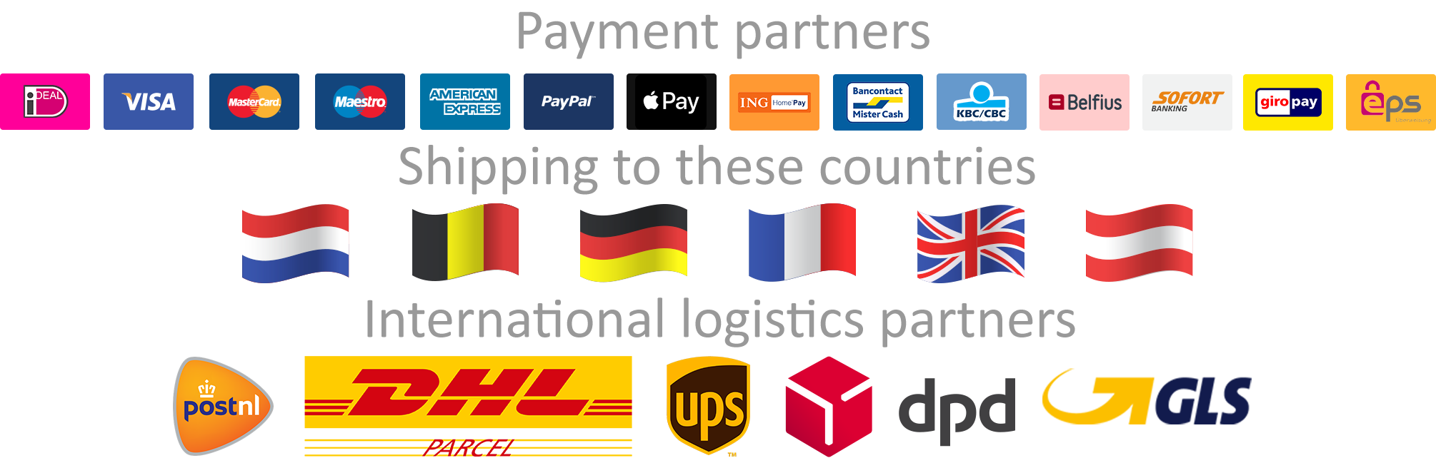 Payments shipping countries logistics stekjesbrief-nl