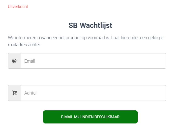 Screenshot wachtlijst waitlist Stekjesbrief