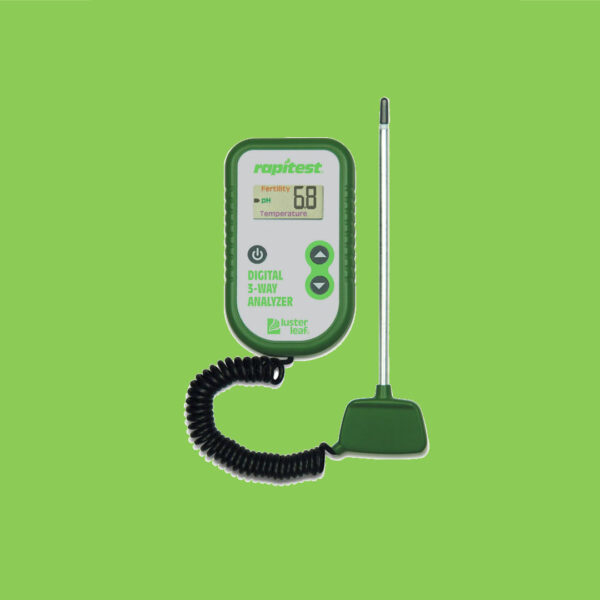 Buy solum meter (gradum fertilitatis, pH, temp.) pro houseplantarum