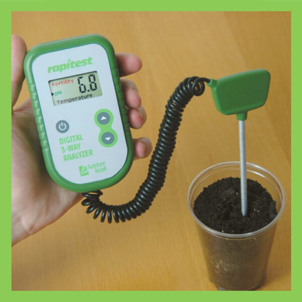 Buy solum meter (gradum fertilitatis, pH, temp.) pro houseplantarum