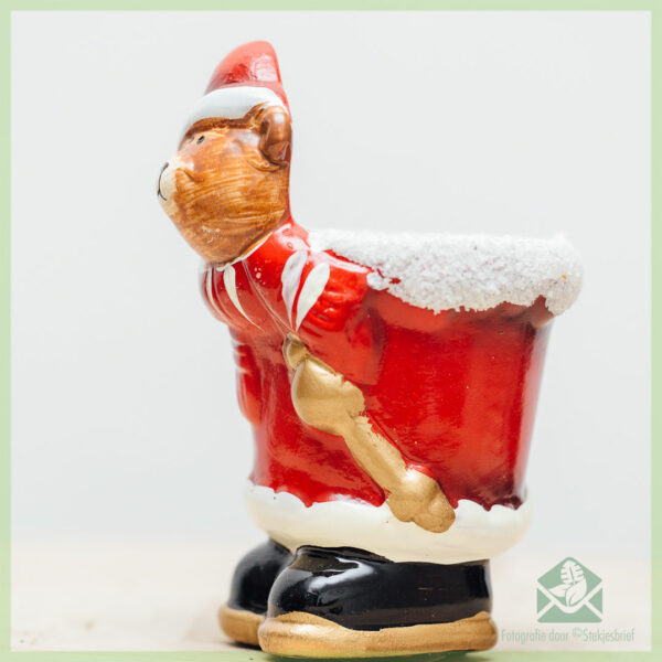 Kerstbeertje kerstpot plantenpot bloempot sierpot 6 cm